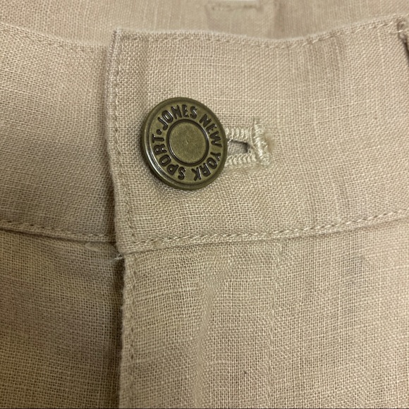 Vintage high waisted linen blend mom shorts khaki - Picture 5 of 9